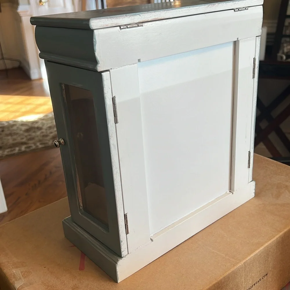 NEW Vintage Gray Jewelry Organizer - Chalkpainted one of a kind